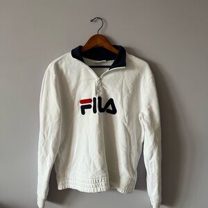 Fila White Quarter Zip